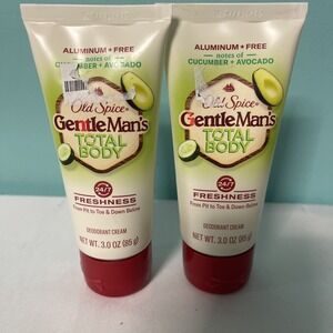 2x Old Spice Gentleman's Total Body‎ Deodorant Cream for Men Cucumber & Avocado